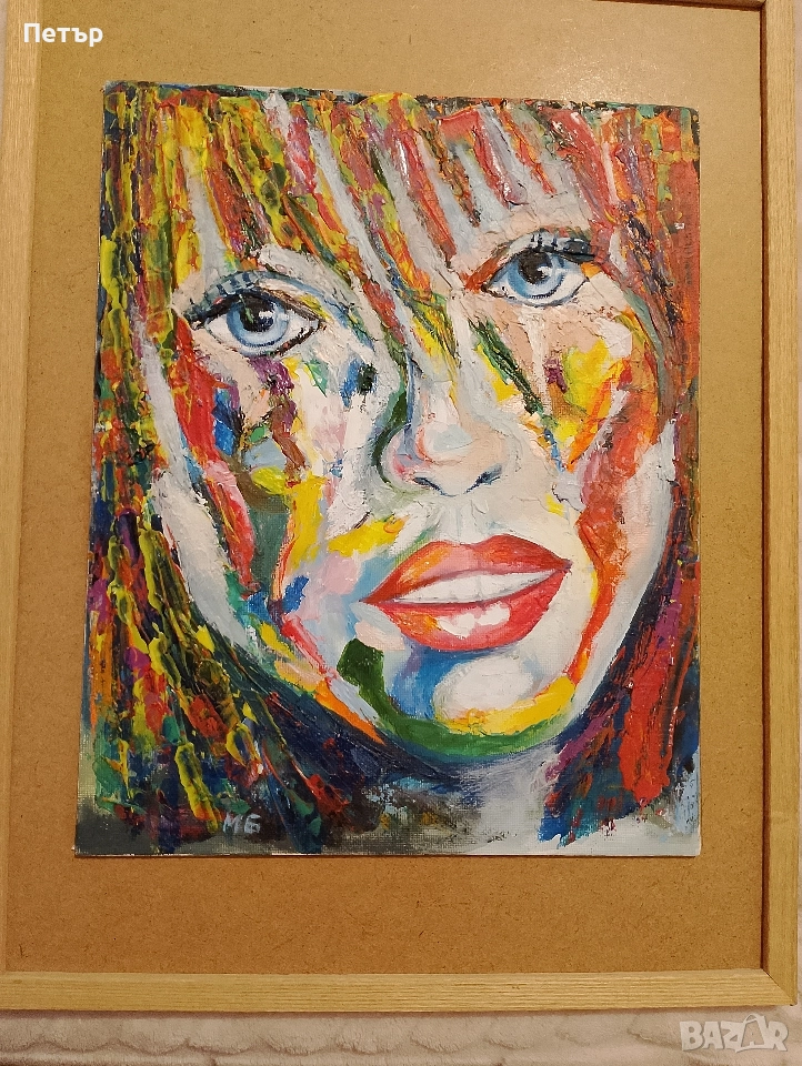 Продавам картина маслени бои Момиче, снимка 1