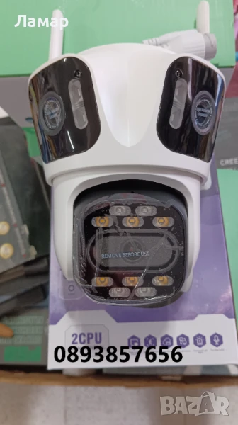 Тройна IP камера с WiFi приложение iCSee безжична камера 12MP, снимка 1