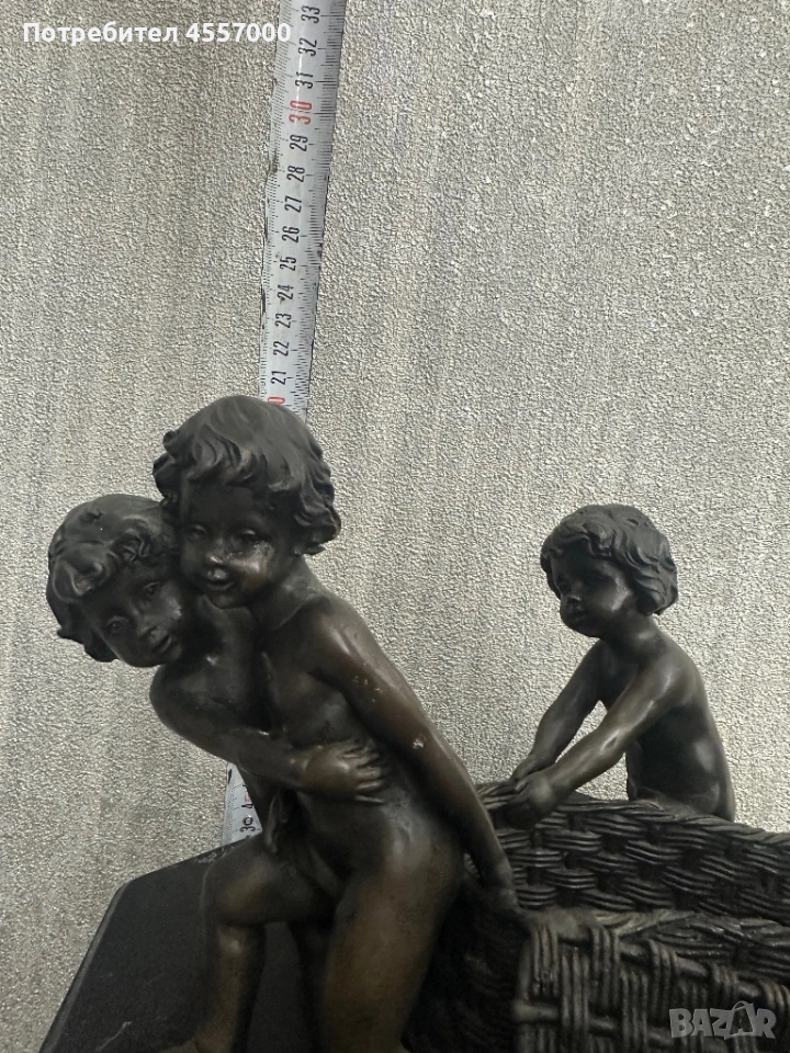 Уникален масивен френски бронз „Херувими“ – 8 кг, J.B. Depose, снимка 1