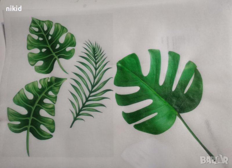 Хаваи Тропически листа листо ядливи ядивни вафлена хартия фондан фонданова украса торта ядлива принт, снимка 1