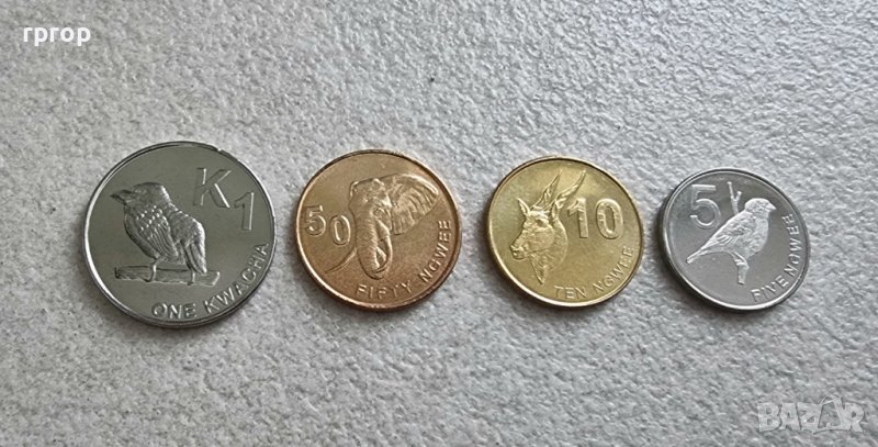 Монети. Африка. Замбия.  5, 10, 50 нгве  и 1 квача. 2012 год . 4 бр. , снимка 1