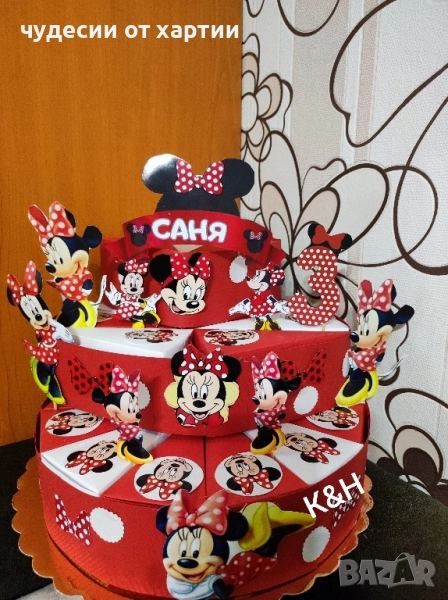 Картонена торта Мини маус , снимка 1