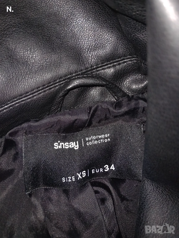 Черно кожено яке дамско , снимка 1