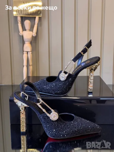 Versace Дамски Сандали На Златен Метален Ток Версаче Код E270, снимка 1