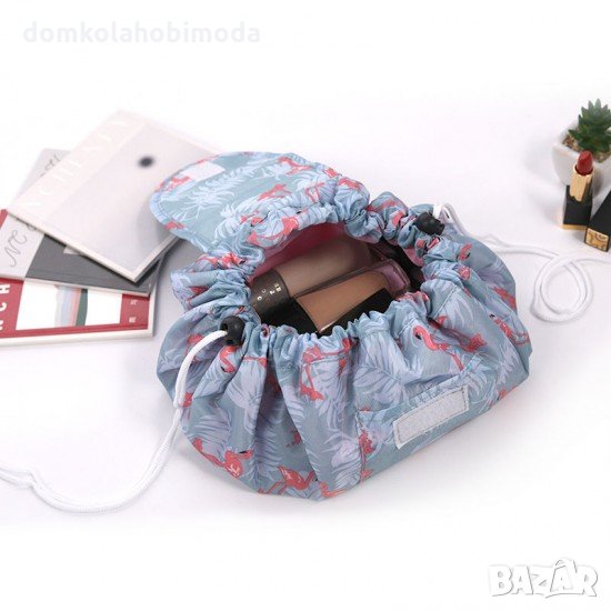 Практична чанта за козметика, Пристягане с връв, Два цвята, снимка 1