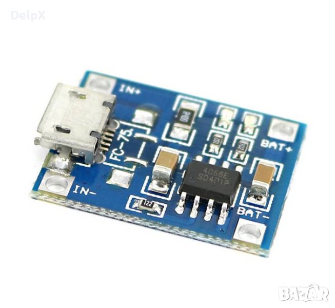 Платка кит зарядно устройство за Li-ion батерии с MICRO USB TP4056, снимка 1