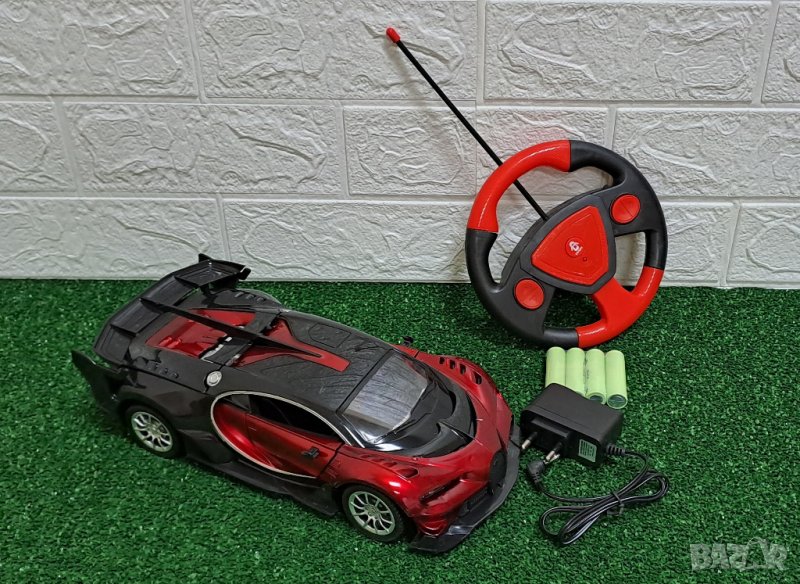 Голяма радиоуправляема кола Bugatti с отварящи се врати и капак, снимка 1