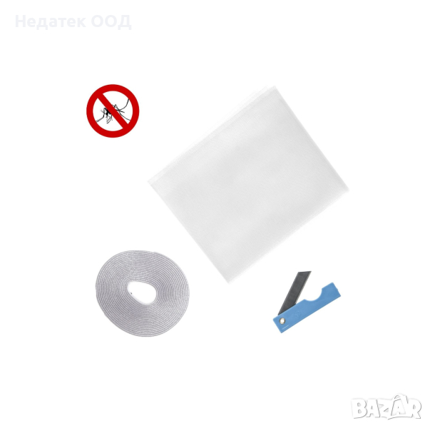 Параван за прозорец, бял, с тиксо и нож, 1.5х1.8м, снимка 1