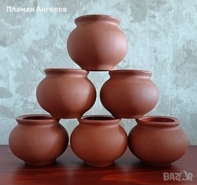 Керамични саксийки, гърненца-6 броя, снимка 1