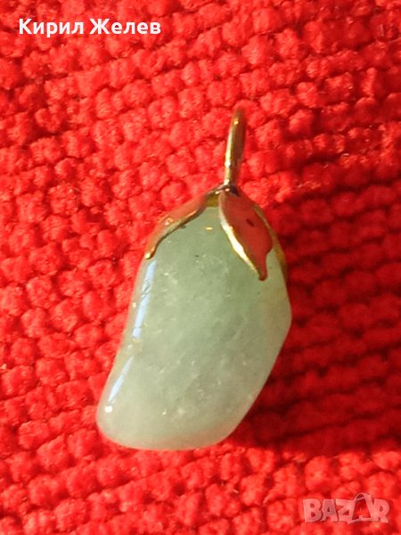 СТАР МЕДАЛЬОН НАТУРАЛНО ПОЛУСКЪПОЦЕННО КАМЪЧЕ в ПОСРЕБРЕН МЕСИНГОВ ОБКОВ 34970, снимка 1