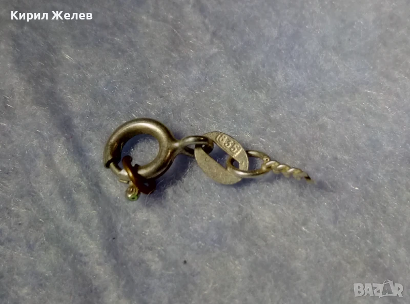 СТАРА СРЕБЪРНА КАРАБИНКА ЗАКОПЧАЛКА За КОЛИЕ ЛАНЕЦ ВЕРИЖКА ГРИВНА СРЕБРО 835 ПРОБА 40212, снимка 1