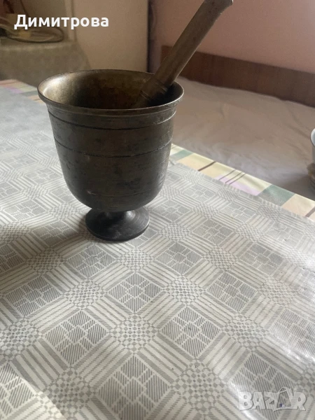 Месингово хаванче с чукало, снимка 1