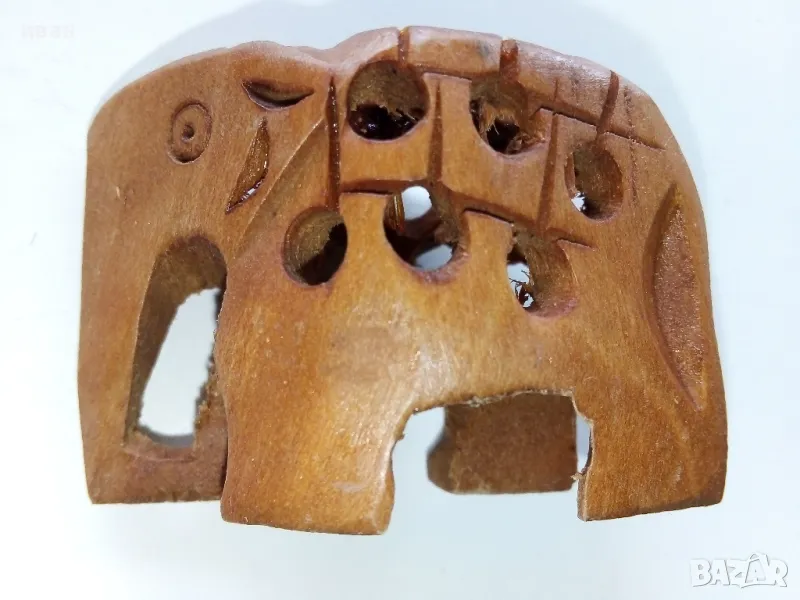 Малка дървена фигурка слон, снимка 1