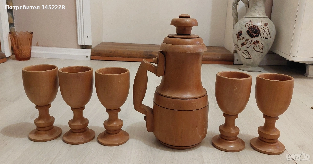дърворезба сервиз за ценители , снимка 1