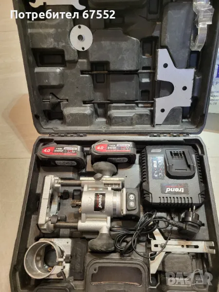 Продавам безчеткова акумулаторна фреза Trend T18S комплект. Цената е крайна!, снимка 1