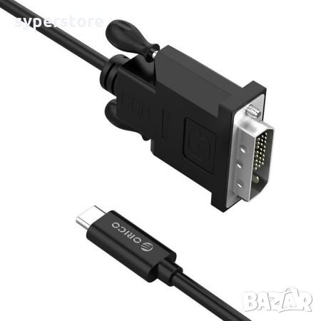 Кабел USB Type C Мъжко към DVI Мъжко 1.80m Orico XC-205-18-BK Cable USB Type C to DVI M/M, снимка 1