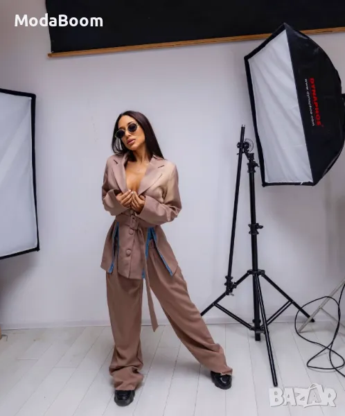 Дамски стилен кафяв комплект , снимка 1