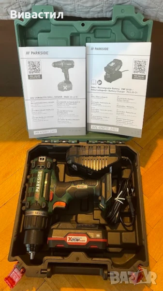 Parkside Акумулаторен ударен винтоверт с две скорости може и в куфар с аксесоари и втора батерия, снимка 1
