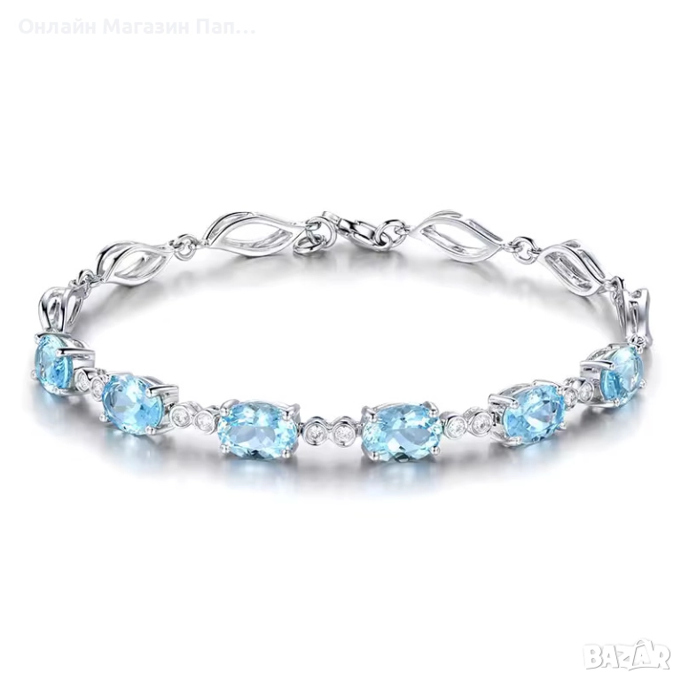 Andara сребърна гривна 925 със синтетични сапфири, снимка 1