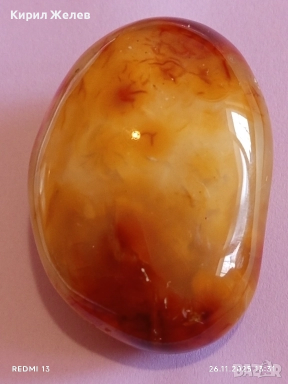 Огромен ювелирно майсторски полиран и шлифован ОПУШЕН АХАТ 52181, снимка 1