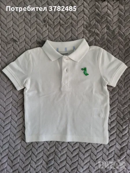 Детска/Бебешка Тениска с Яка - Кроко - Био Памук - Момче - 9/12м - 80см, снимка 1