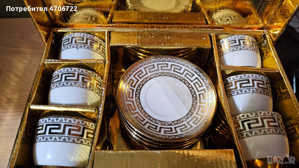 Луксозен сервиз за кафе/чай – 6 чаши + 6 чинийки, снимка 1