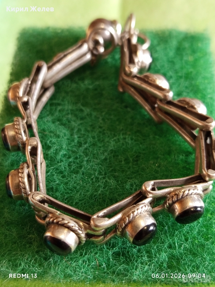 Сребърна гривна с ОНИКС ръчна занаятчийска изработка уникална 34313, снимка 1