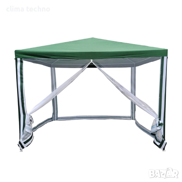 Шатра Muhler G1015-NET 300x300cm, зелена, с бели странични мрежи, снимка 1