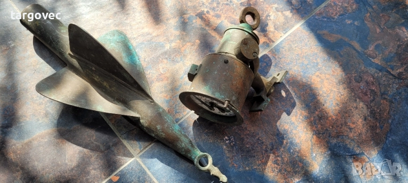 старинен морски корабен лаг с лагова тежест, снимка 1