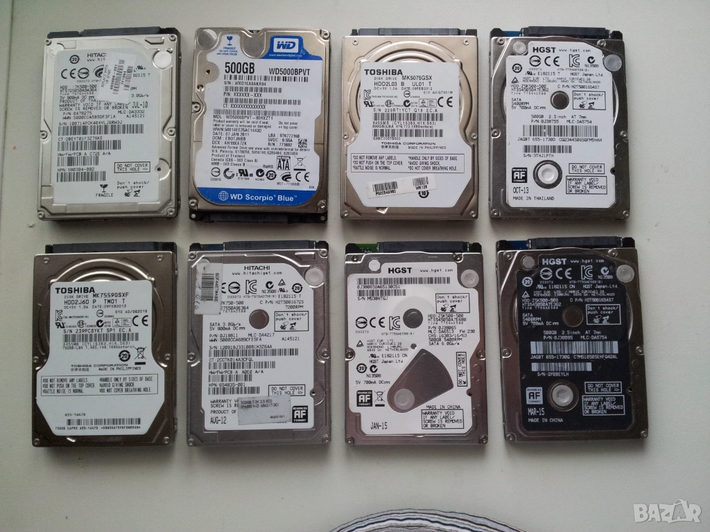 Твърди дискове 500GB 2.5"за лаптоп и за видеонаблюдение!HDD Hard Disk Гаранция, снимка 1
