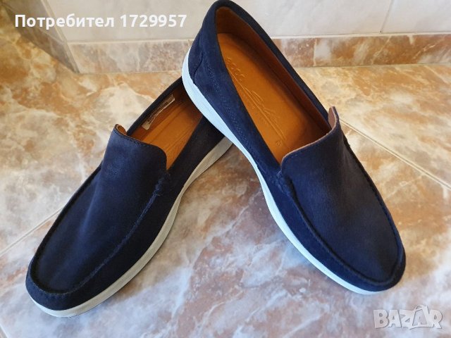 Мокасини Ecco велур-Цвят: Индиго Номер -42, снимка 6 - Мокасини - 40451149