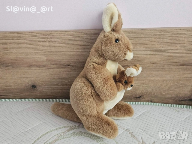 Реалистично кенгуро с бебе - Плюшена играчка , снимка 2 - Плюшени играчки - 53436926