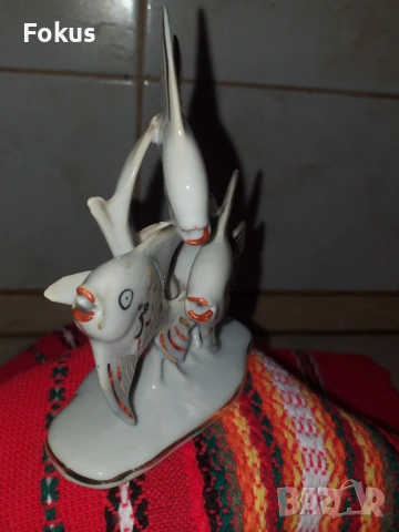 Уникална и много рядка фигура статуетка риби - порцелан, снимка 3 - Антикварни и старинни предмети - 53279422