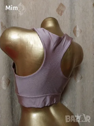 L Спортно бюстие от еластичен сатен пепел от рози , снимка 5 - Спортни екипи - 49734993