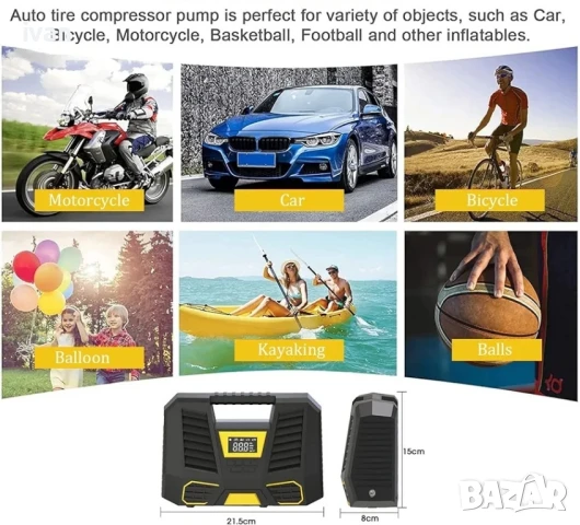 намаление Профисеонален дигитален компресор за автомобил с led осветление , снимка 6 - Аксесоари и консумативи - 50727835