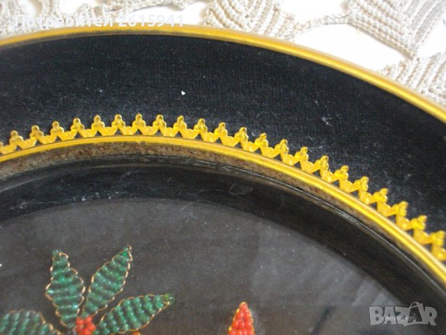 Декорации от Соца-Гоблен ф180мм/Картина от естествени и изкуствени материали-ф 230мм-Отлични-Българс, снимка 6 - Картини - 39897635