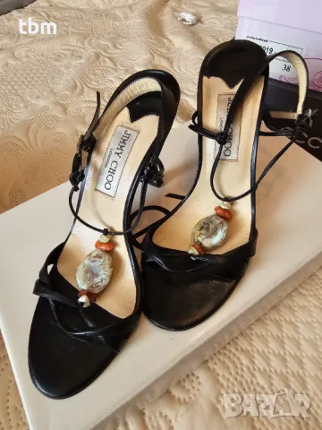 Сандали Jimmy Choo, естествена кожа, 10см ток, снимка 1 - Сандали - 48432906