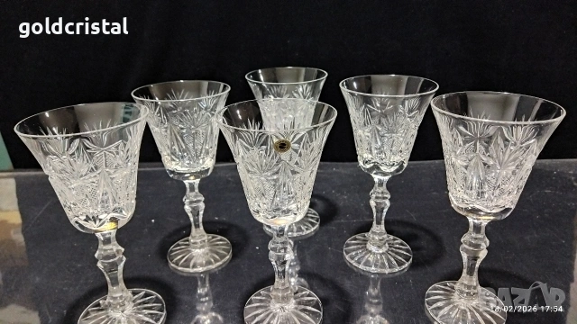 кристални чаши, снимка 2 - Антикварни и старинни предмети - 35590039