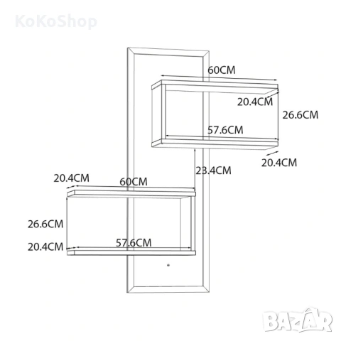Стенна етажерка - модерен дизайн, снимка 3 - Етажерки - 53735948