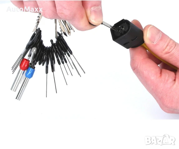 Универсален комплект за разглобяване на автомобилни кабелни букси и клеми - 38 части

