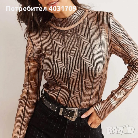 Блуза с метален ефект 