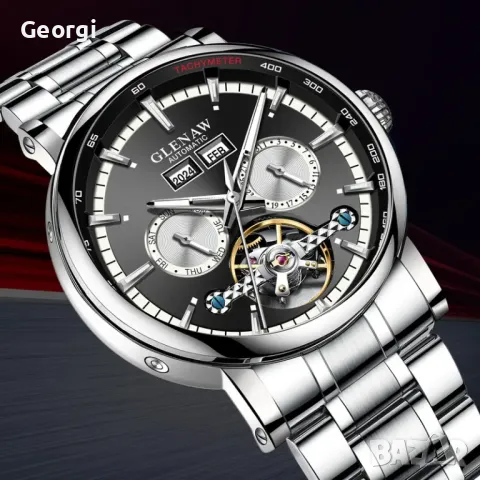 Мъжки Автоматичен, Класически GLENAW часовник* Стоманен металик!, снимка 9 - Мъжки - 49416250