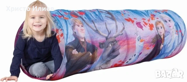 Елза и Ана Замръзналото кралство Детски Тунел за игра Сгъваем Дълъг 145см с чанта за съхранение