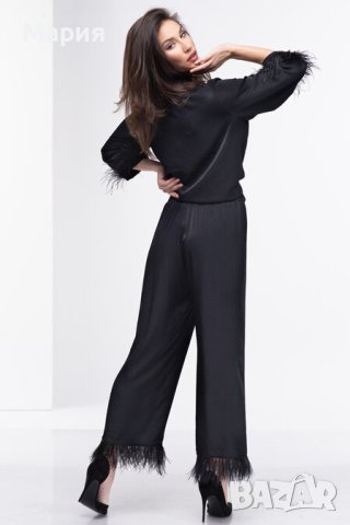 Дамска сатенена риза с пера, снимка 5 - Ризи - 42731720