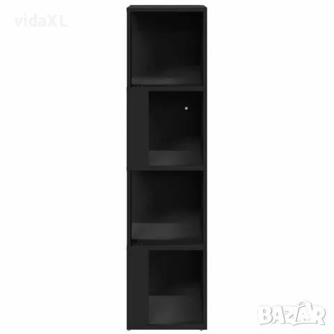 vidaXL Ъглов шкаф, черен, 33x33x132 см, инженерно дърво, снимка 4 - Шкафове - 56147855