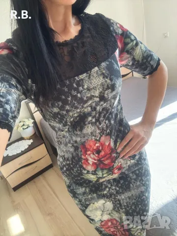 Елегантна рокля с 3/4 ръкав, М размер, снимка 16 - Рокли - 35985484