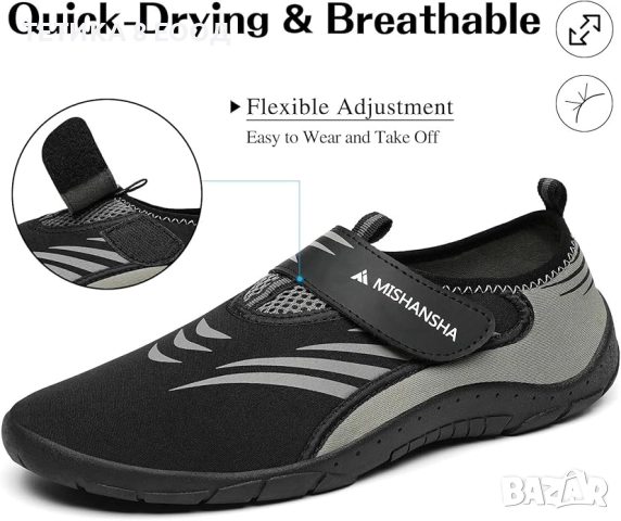 Нови аква обувки, черни, снимка 3 - Водни спортове - 52333893