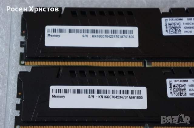 Памет Kingston Fury Beast 2X16GB kit DDR5 4800 MHz, снимка 3 - RAM памет - 52806560