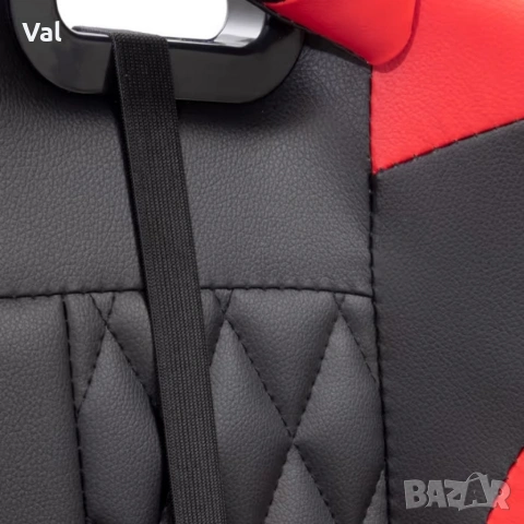 Ергономичен геймърски стол с функция за масаж и подложка за крака - червен, снимка 5 - Столове за офис - 53642002