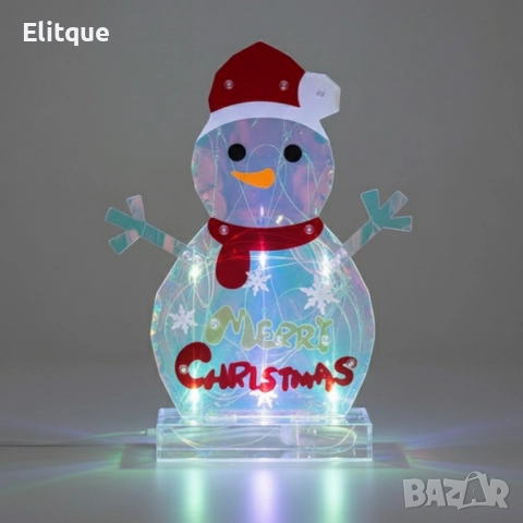LED светещ снежен човек Merry Christmas, снимка 2 - Лед осветление - 52545268
